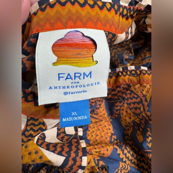 FARM RIO Anthropologie Long Sleeve V-Neck Printed Mini Dress - Picture 6 of 11